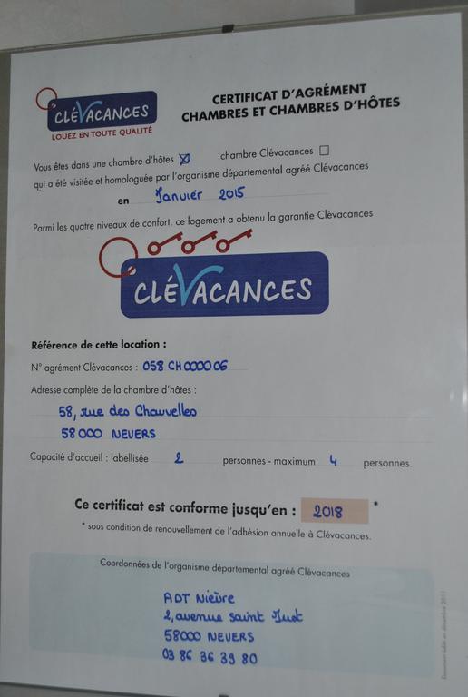 Chambre D'Hotes Le Cadran Des Chauvelles Νεβέρ Εξωτερικό φωτογραφία